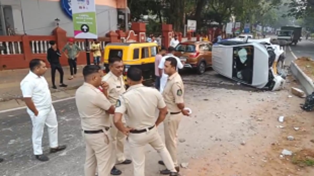 Taxi Overturns at Miramar Circle in Speeding Mishap