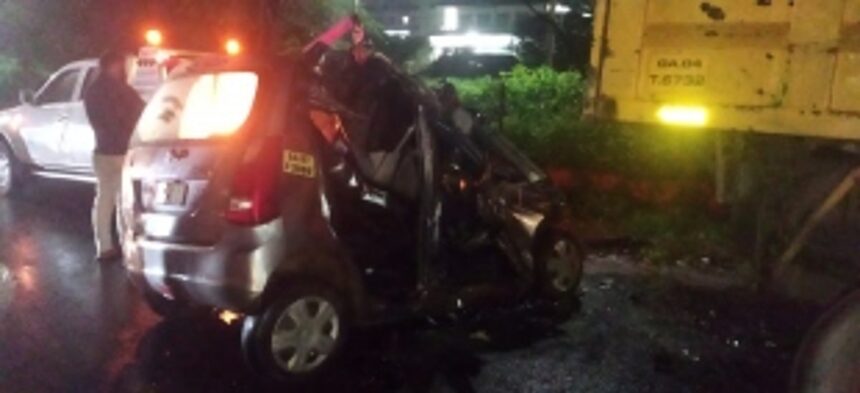 Taxi driver dies in a self accident at Porvorim