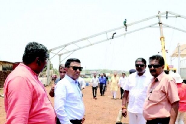 Team Sawant inspects venue and preparation  for PM’s visit