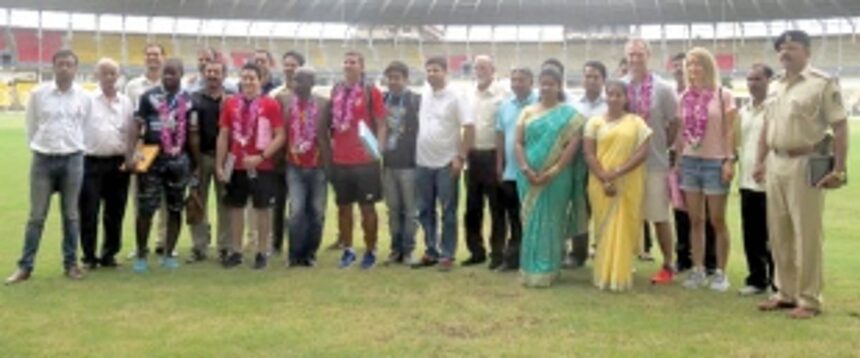 Teams’ officials inspect Nehru Stadium 1 Teams’ officials inspect Nehru Stadium