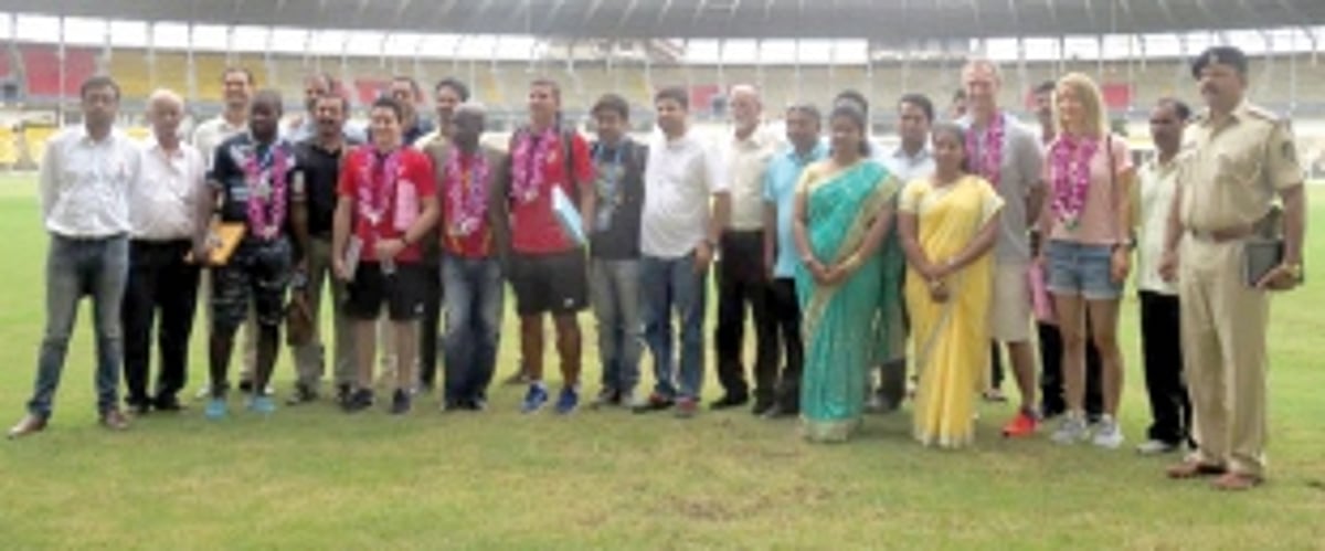Teams’ officials inspect Nehru Stadium