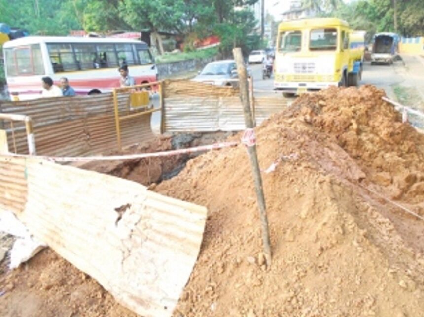 Temple town residents ‘inhaling’ dust on account of road digging works 1 Temple town residents ‘inhaling’ dust on account of road digging works