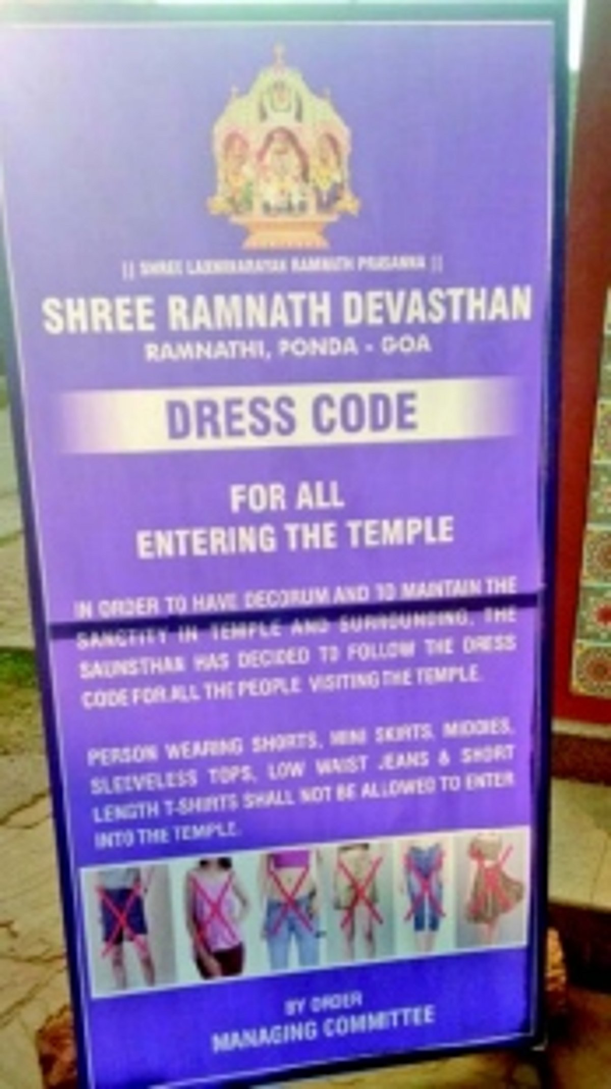 Temples in Ponda to enforce strict dress code from Jan 1