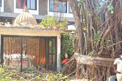Tension Erupts in Porvorim as 200-Year-Old Banyan Tree is Chopped for Elevated Corridor Project