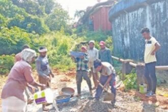 Tension prevails at Shantinagar over mobile tower set up in residential area
