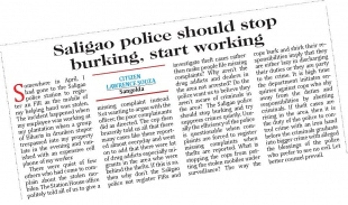 Thank you O Heraldo, Saligao police