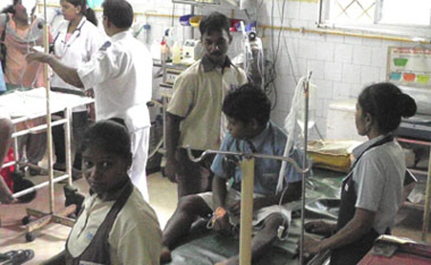 The Canacona students being treated at Hospicio.