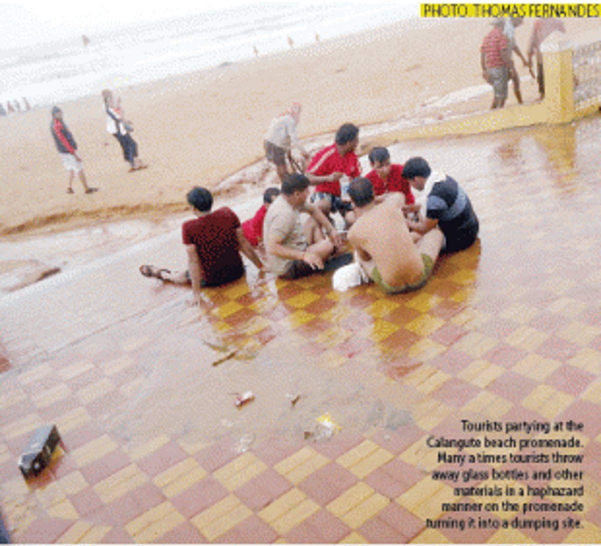 The beach promenade is Calangute’s latest dumping ground