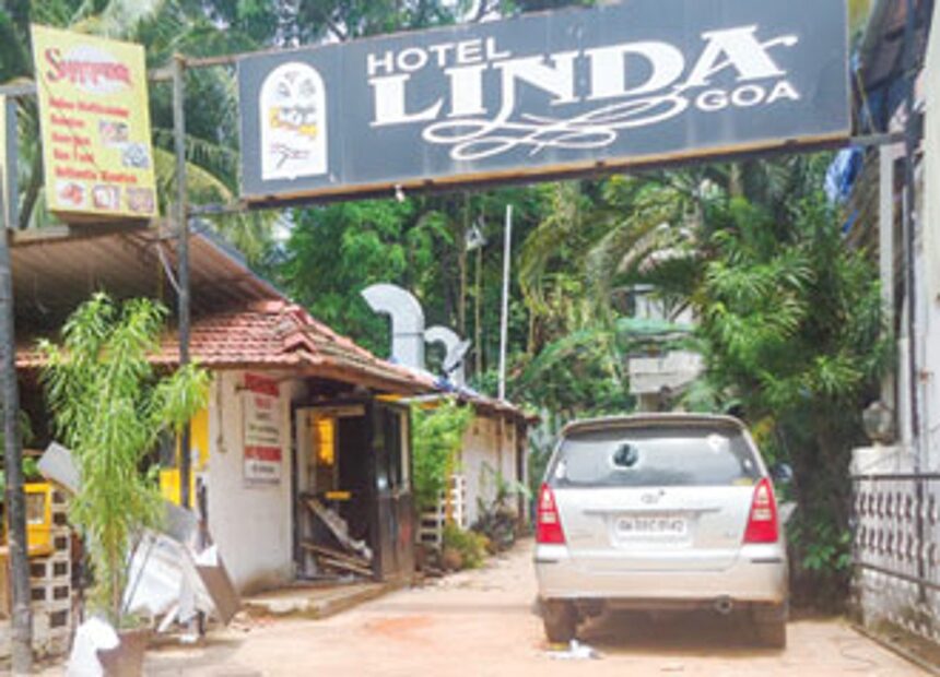 The car and property of the hotel damaged in the riot, on Friday midnight