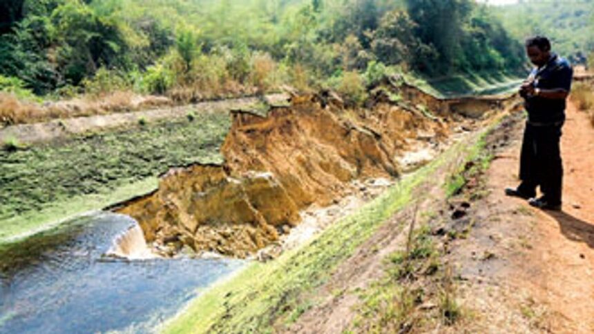 The damaged portion of the main canal