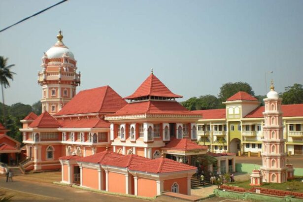 The famour Shree Shantadurga Kunkalikar temple all decked up for the Zatra festival.    Photo by Santosh Mirajkar