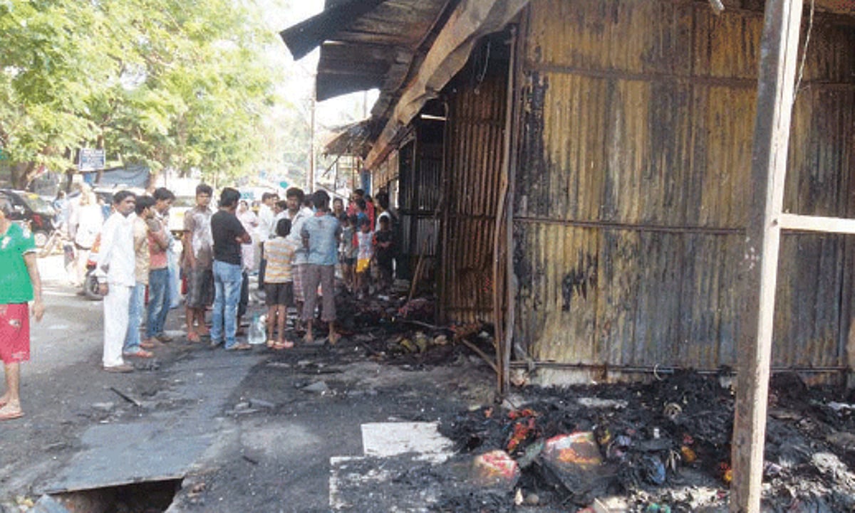 The four temporary stalls at Palolem beach that were gutted in a fire.