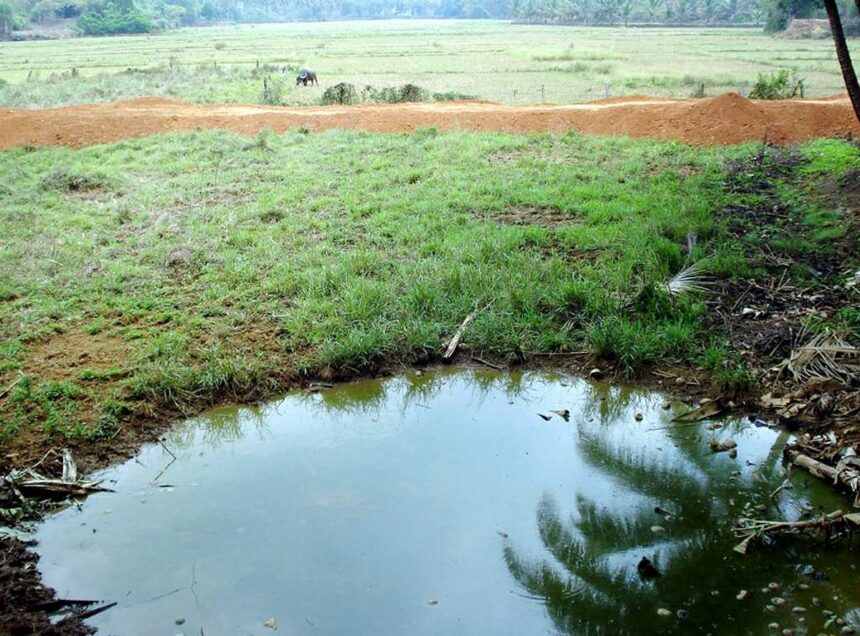 The land filling site at Curtorim on Sunday. Photo by Santosh Mirajkar