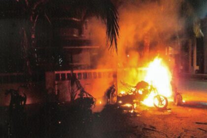 The motorcycles that were destroyed in a fire at Calangute.