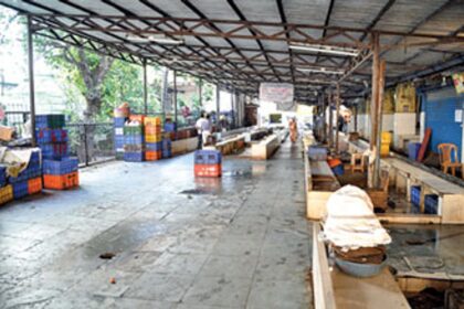 The otherwise bustling Panjim fish market looked forlorn.