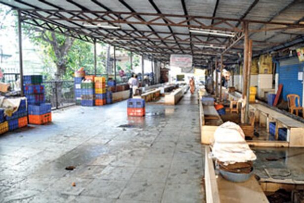 The otherwise bustling Panjim fish market looked forlorn.