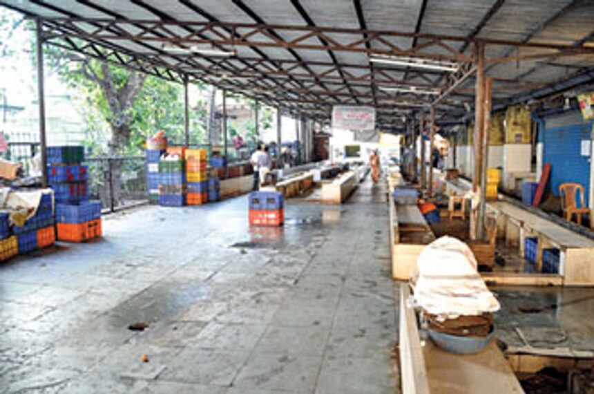 The otherwise bustling Panjim fish market looked forlorn.