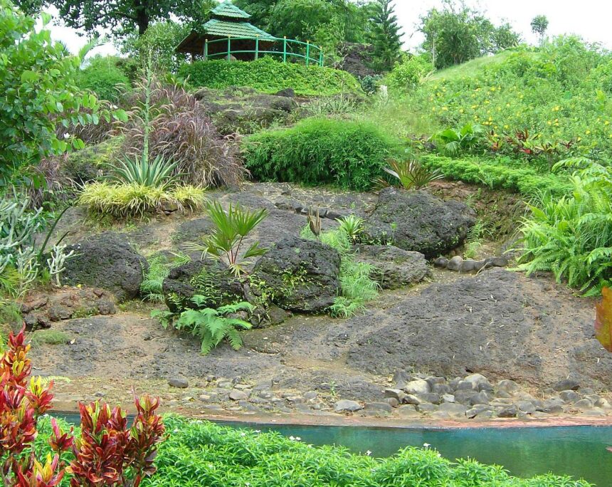 The rock garden at the botanical garden at Selaulim Dam in Sanguem.