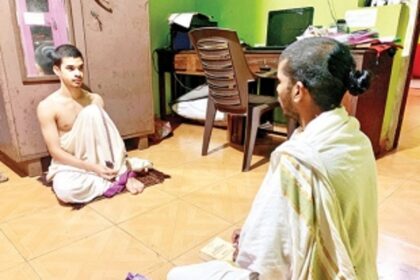 The seat of ultimate Sanskrit excellence in India is  a small village home in Rivona