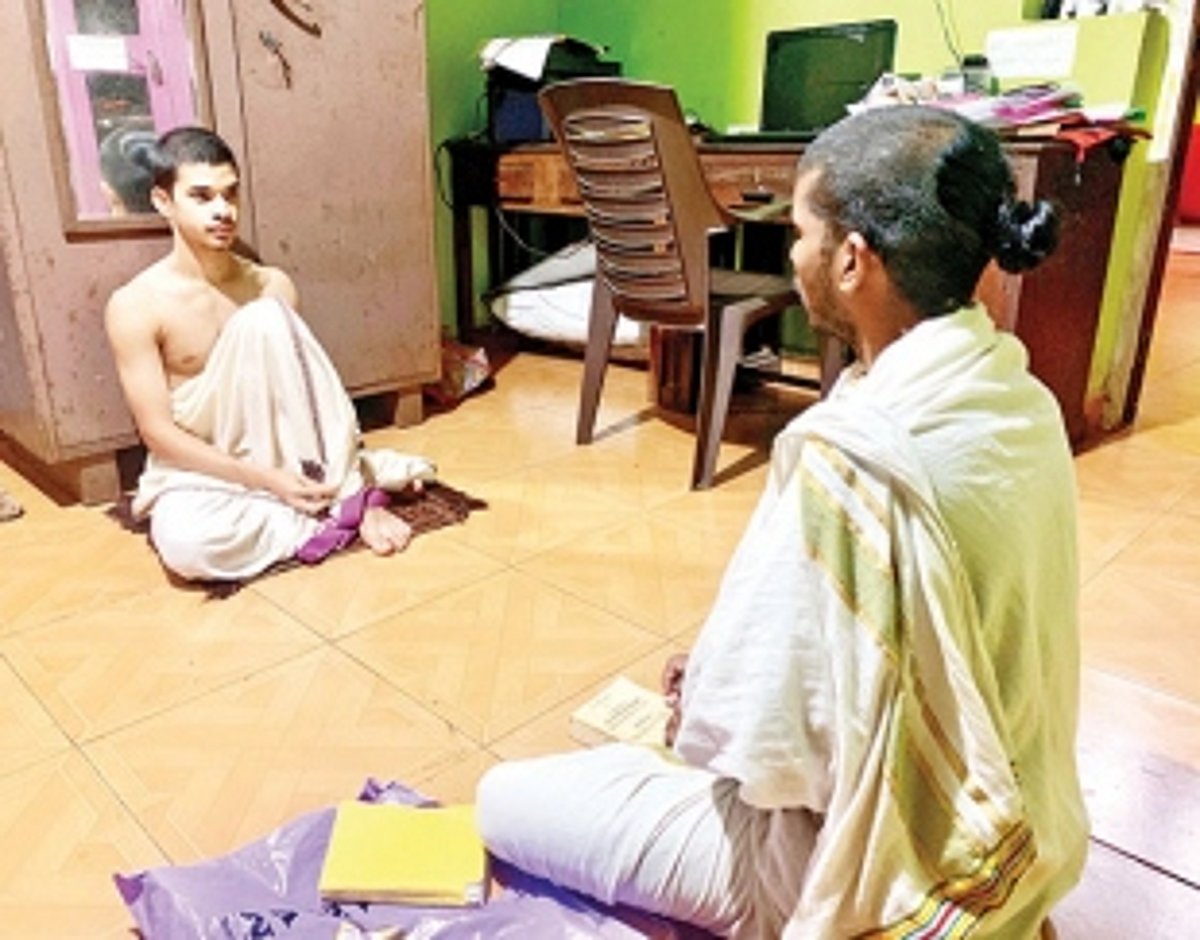 The seat of ultimate Sanskrit excellence in India is  a small village home in Rivona