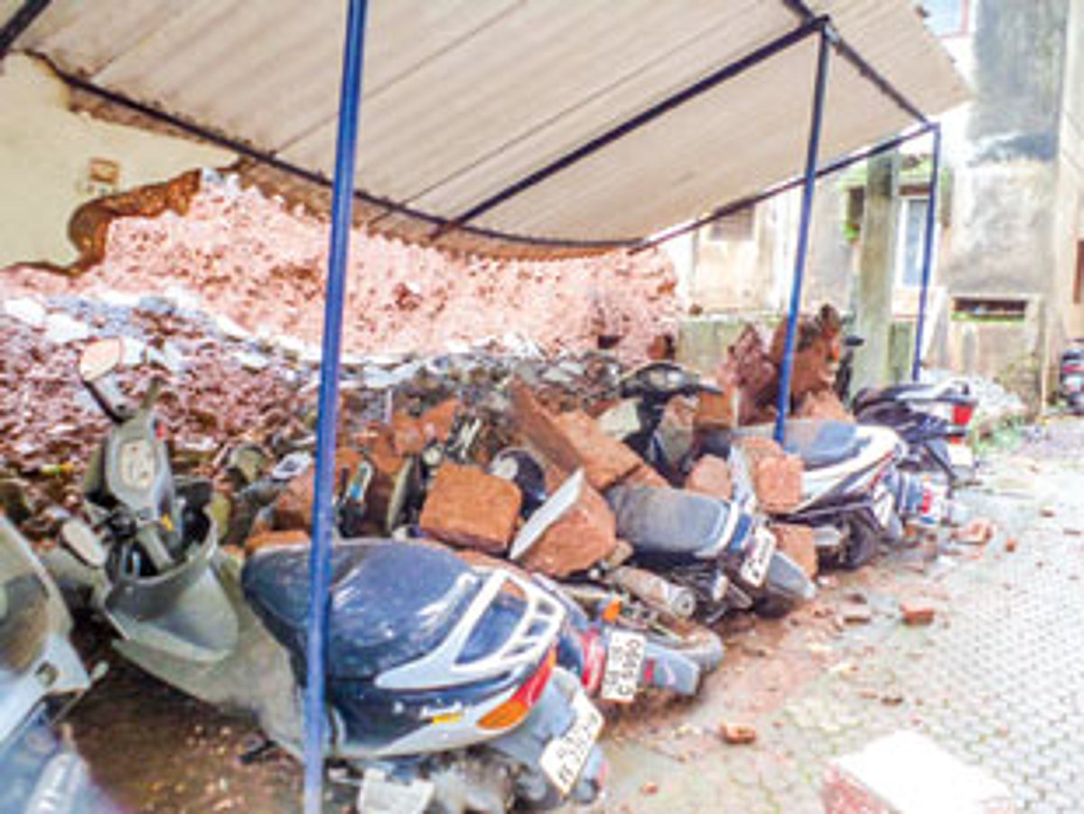 The seven two-wheelers that were damaged.