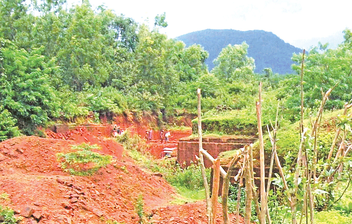 The site where villagers from Dhansade-Torle, Shiroda, alleged that controversial stone quarry is in operation.