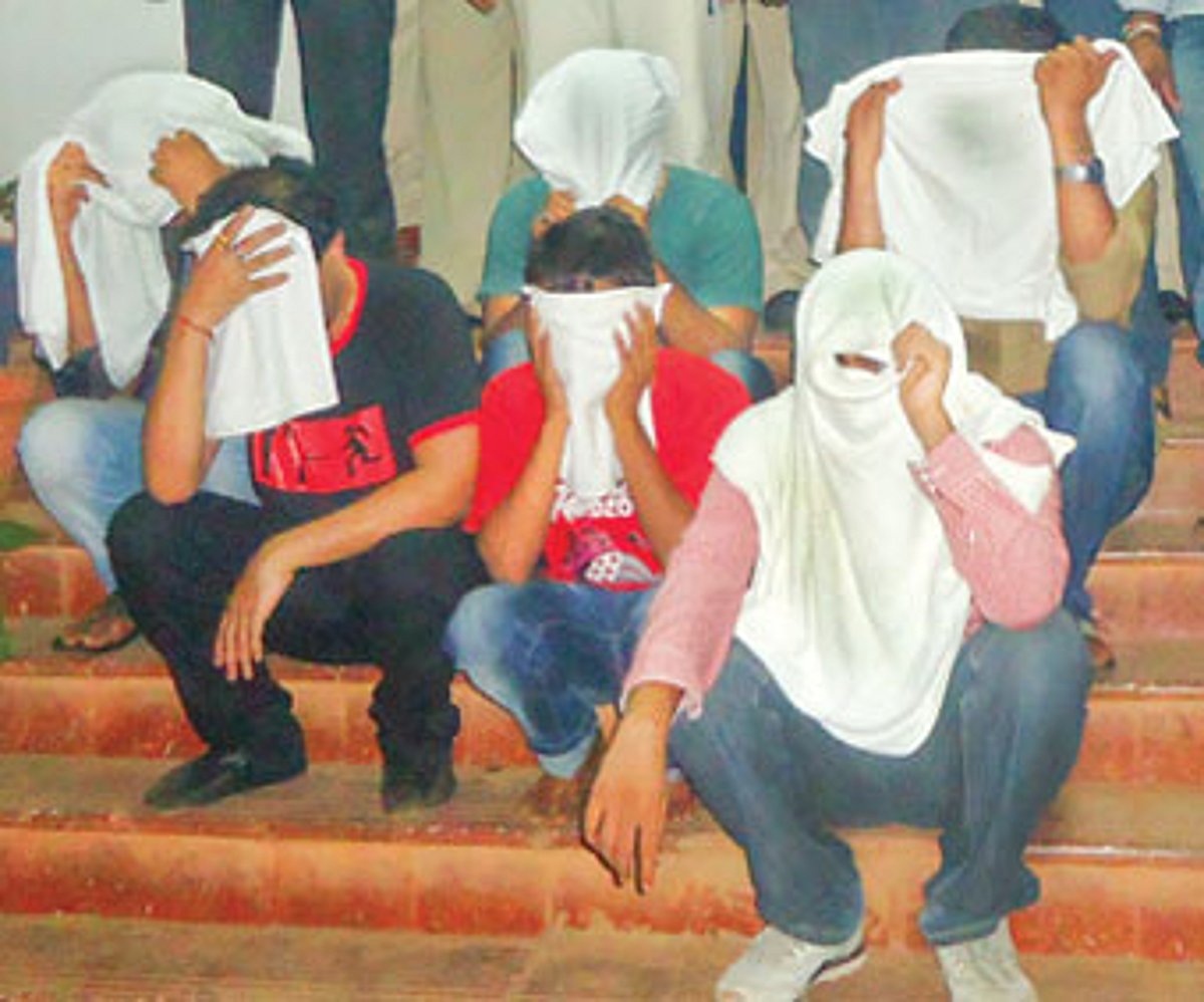 The six bookies arrested by police at Candolim.