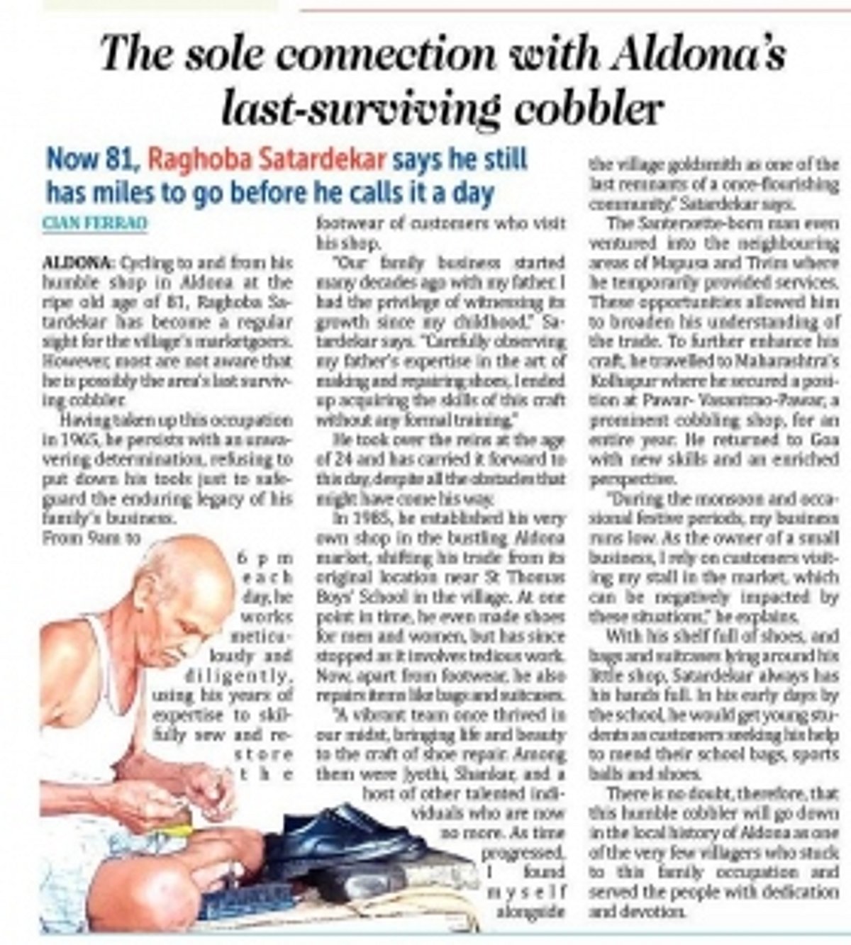 The sole connection with Aldona’s  last-surviving cobbler