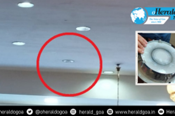The students attending the World Youth Skills Day event at Ravindra Bhavan hall were hit by a light cover that fell from the ceiling.