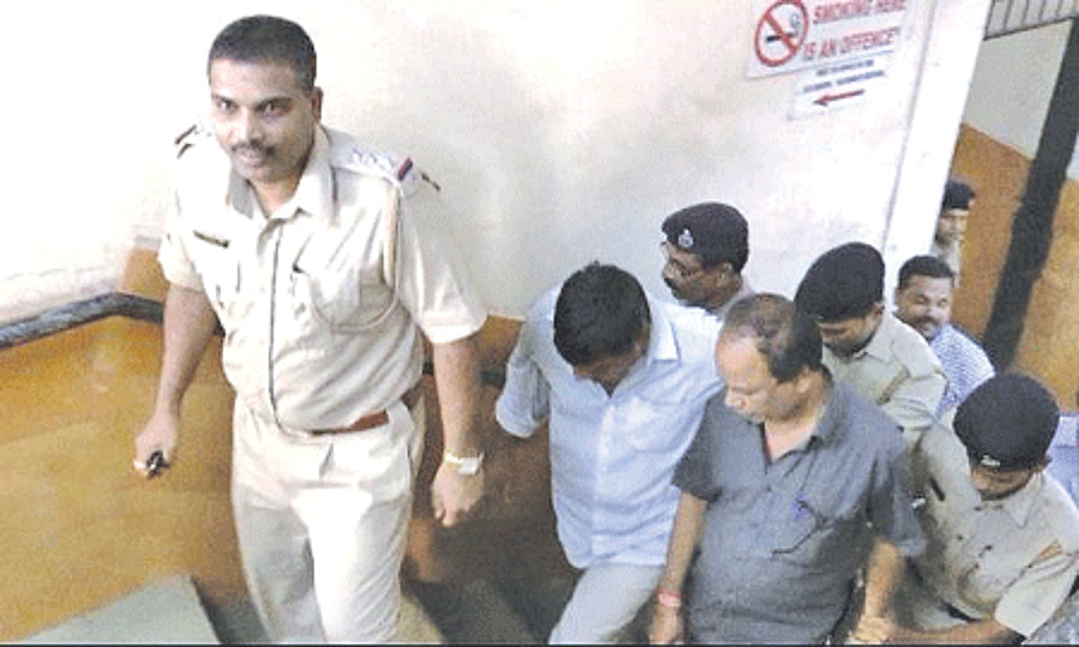 The two accused arrested by the Margao police being taken away