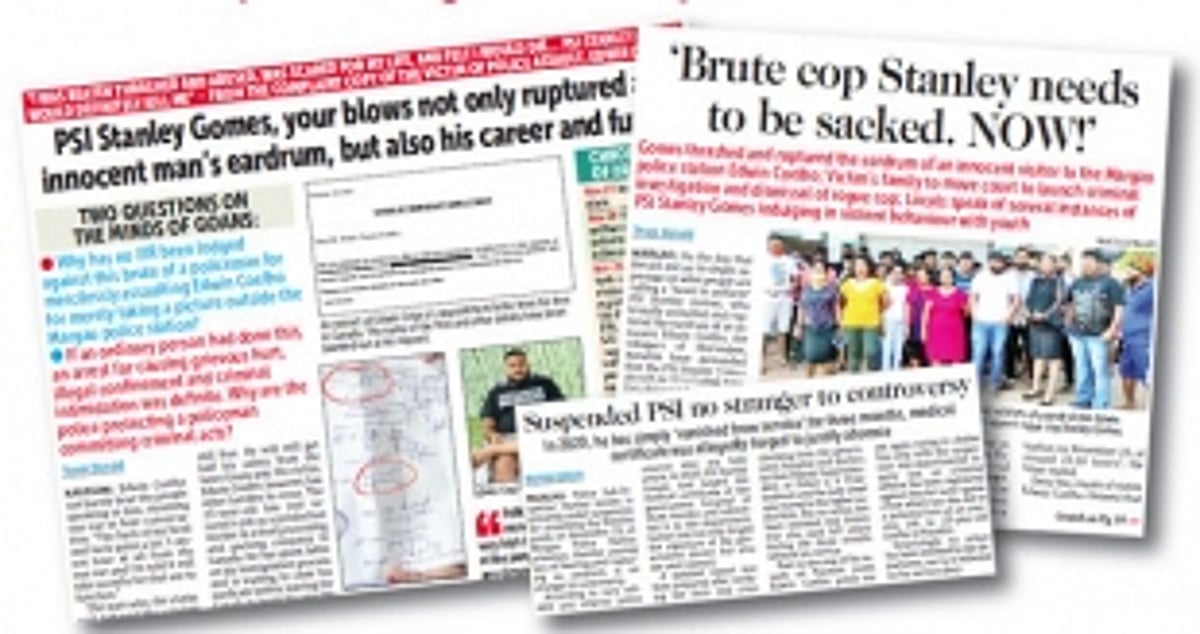 The voice of Goa is heard, FIR lodged against brute cop Stanley Gomes