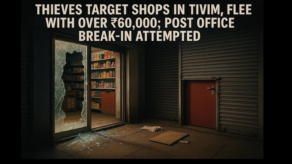 Thieves Target Shops in Tivim, Flee with Over ₹60,000; Post Office Break-In Attempted