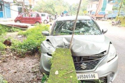 Three accidents, two drivers suffer injuries; in one, a cow mowed down