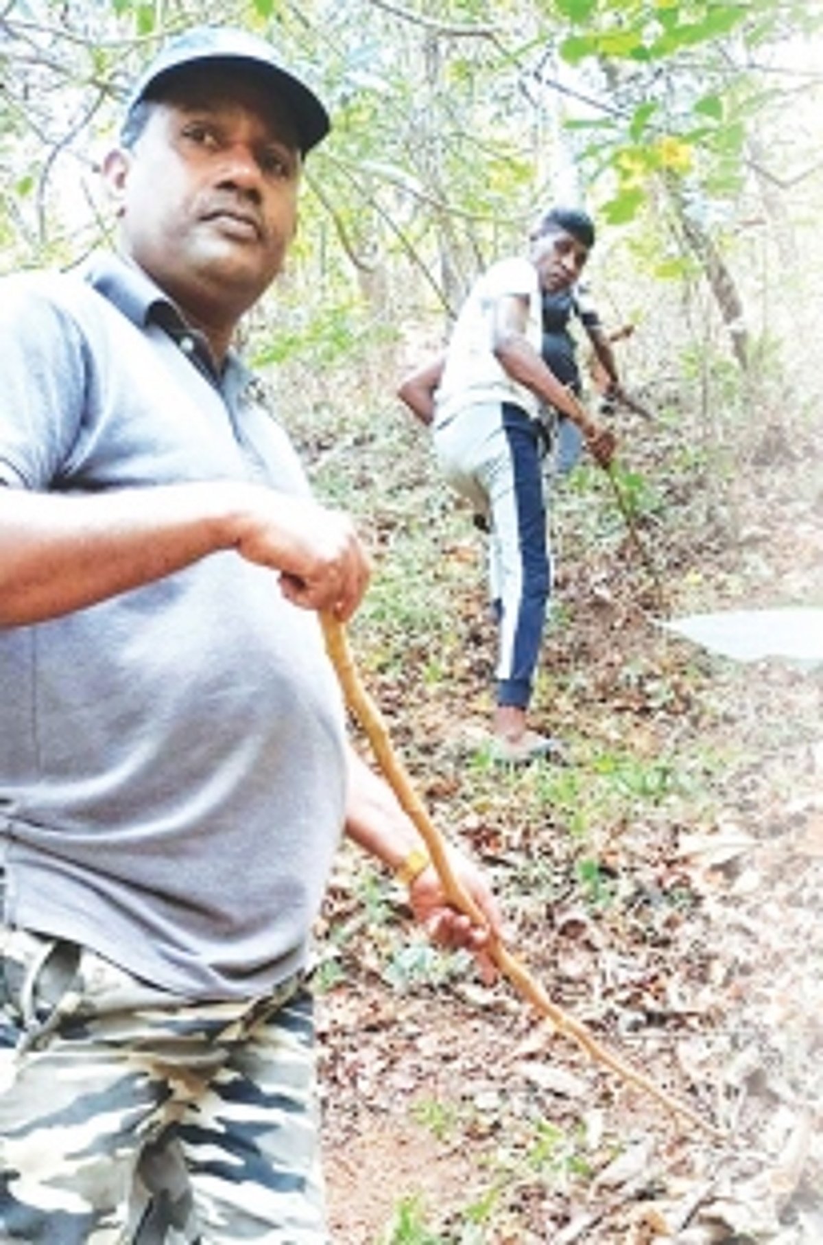 Three fires on densely wooded hill in Netravali village contained by Forest Dept personnel