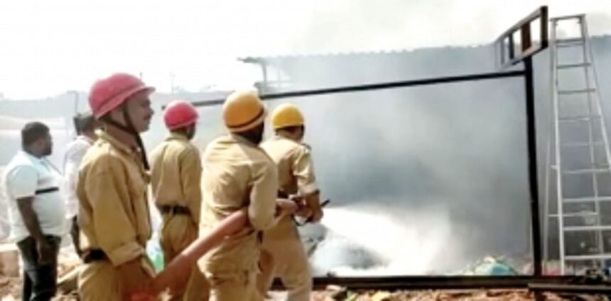 Three workers hurt after garbage segregation site at Dabolim catches fire