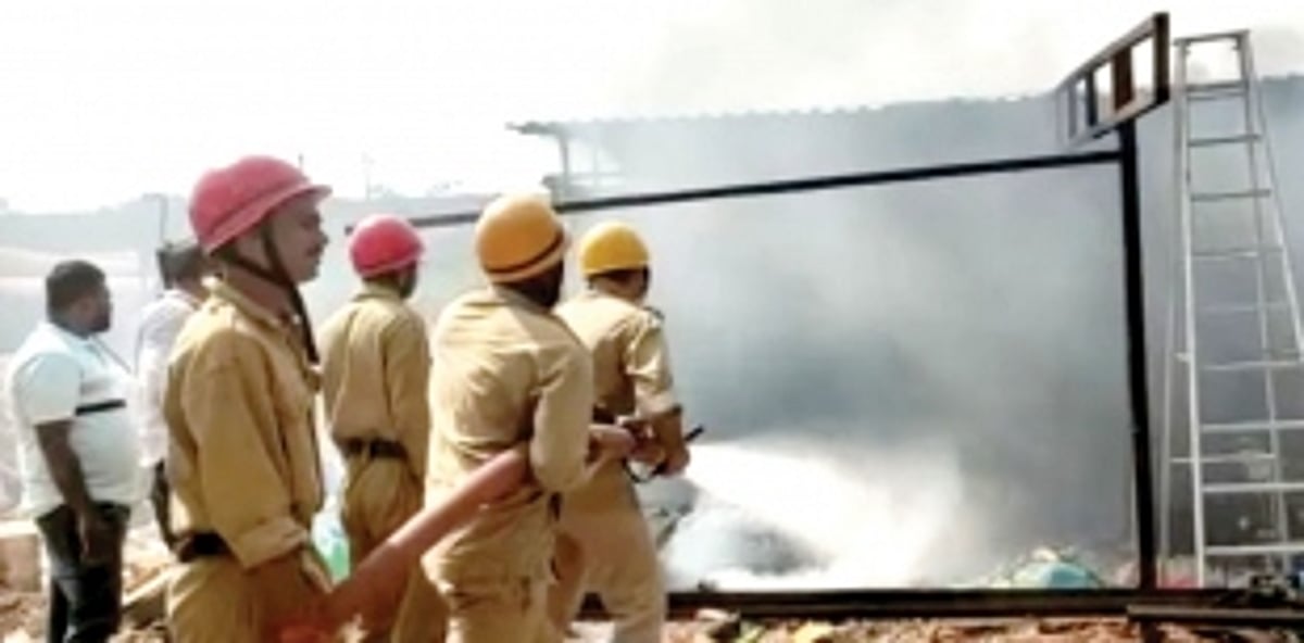 Three workers hurt after garbage segregation site at Dabolim catches fire