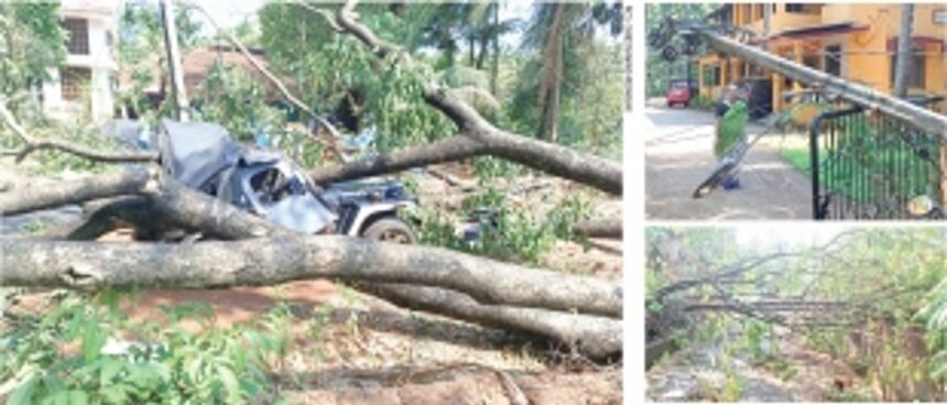 Thunder showers damage homes, cause blackout in Quepem and Curchorem