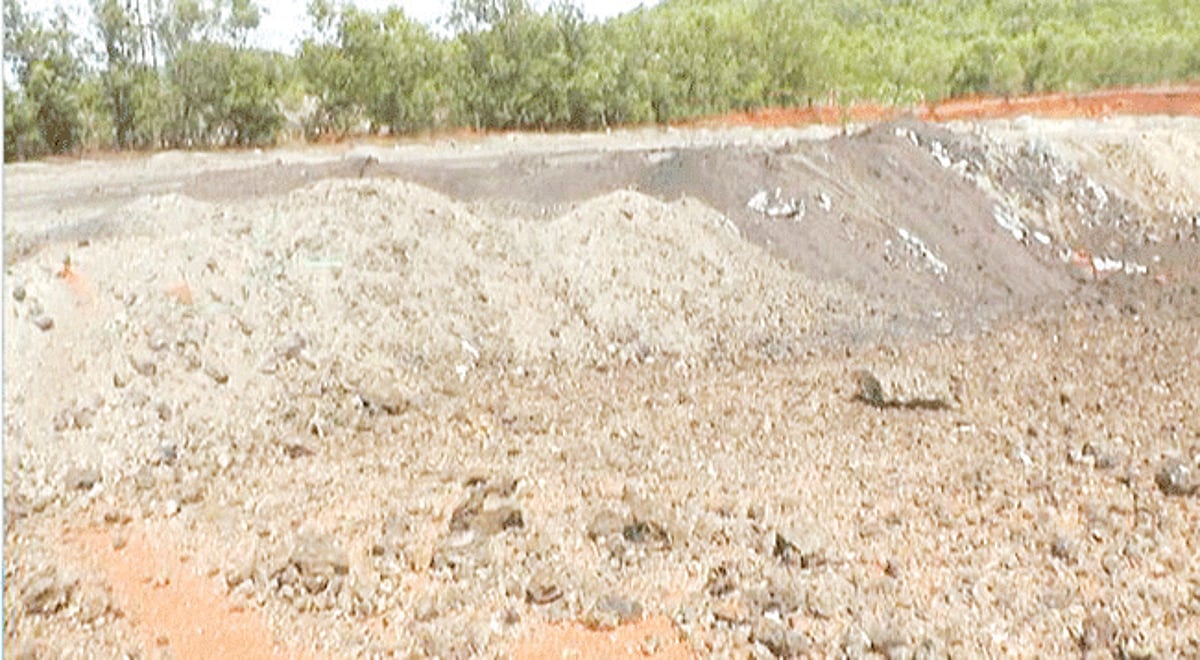 Tons of industrial slag found dumped outside the Cuncolim Industrial estate.