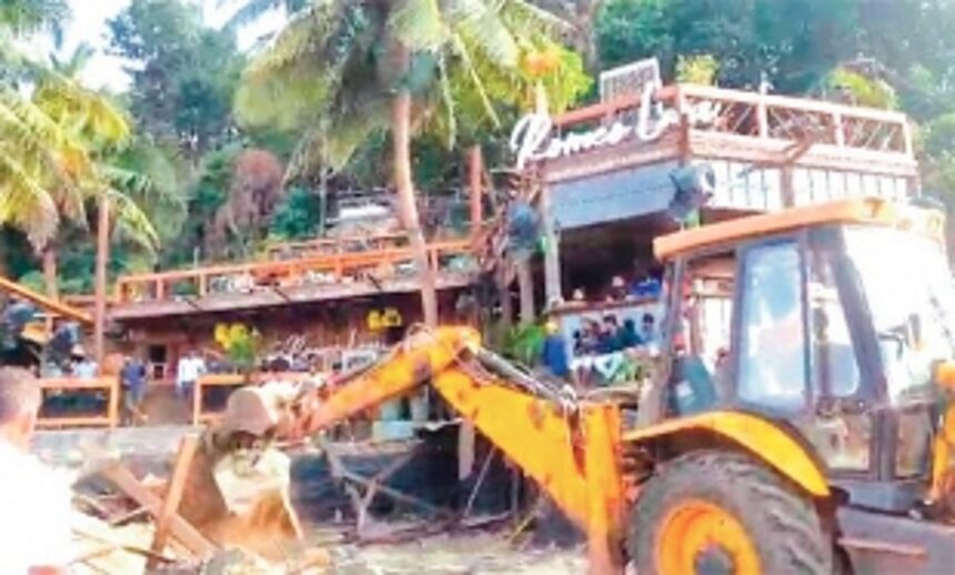 Tourism Dept, GCZMA face HC wrath, rush to demolish illegal structures at Vagator