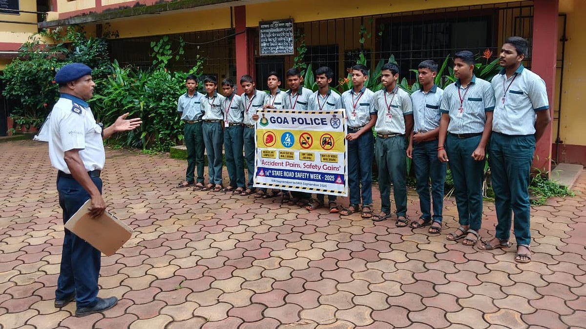 Traffic Cell Pernem Conducts Road Safety Awareness Programmes for Students