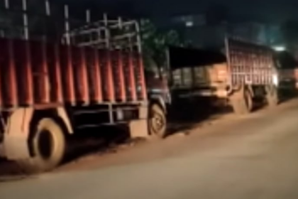 Traffic cops initiate action against trucks parked near ring road in Aquem