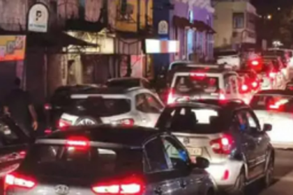 Traffic menace again raises  its ugly head in Panjim with waterlogging owing to rains