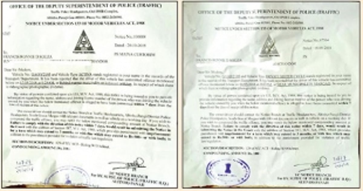 Traffic violations: Traffic Cell, Police should issue notices within the time frame
