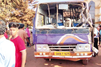 Tragedy on Verna Highway: Bus Overturns, Conductor Killed, 13 Injured