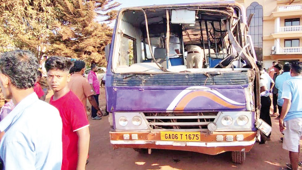Tragedy on Verna Highway: Bus Overturns, Conductor Killed, 13 Injured