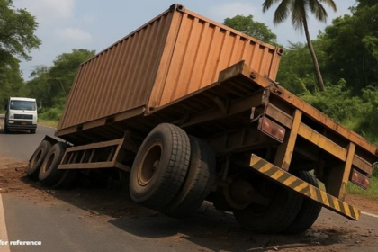 Trailer Overturns at Usgao, No Casualties Reported