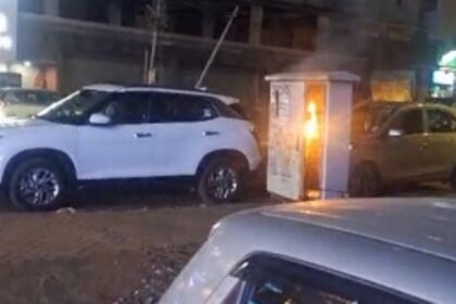 Transformer catches fire due to short circuit at Porvorim Chogm road