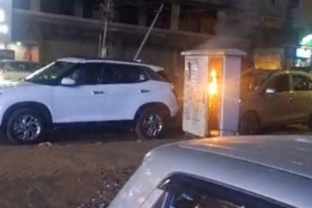 Transformer catches fire due to short circuit at Porvorim Chogm road