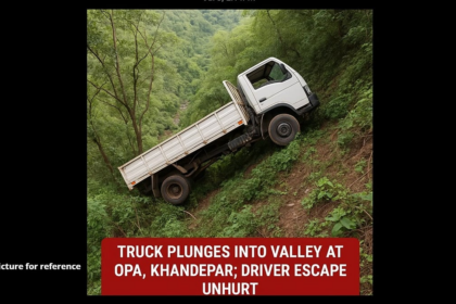 Truck Plunges Into Valley at OPA, Khandepar; Driver Escapes Unhurt