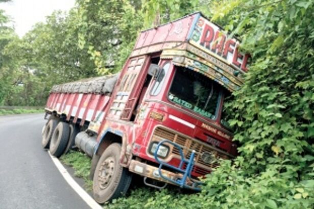 Tuck veers off road at Karmal Ghat